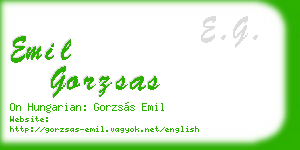 emil gorzsas business card